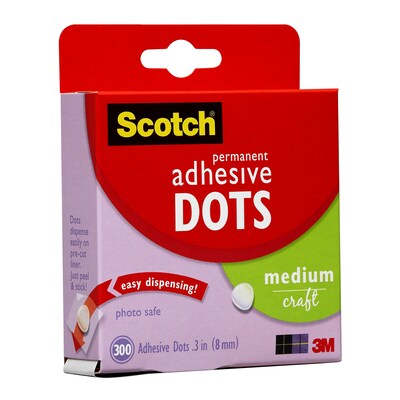 Scotch Medium Mounting Adhesive Dots, 300/Pack (010-300M)