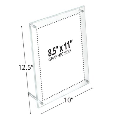Azar Poster Holder, 8.5 x 11, Vertical, Clear Acrylic, 2/Pack (252952)