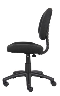 Boss Armless Ergonomic Fabric Swivel Task Chair, Black (B315-BK)