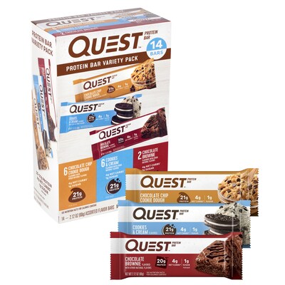 Quest Gluten Free Protein Bars Variety Pack, 2.12 oz., 14/Pack (220-02908)