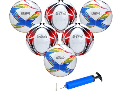 Xcello Sports Size 3 Soccer Balls, Assorted Colors, 6/Pack (XS-SB-S3-6-ASST)