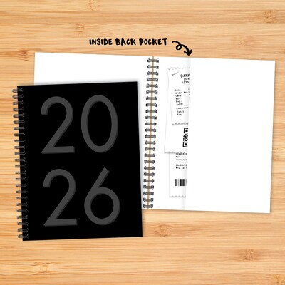 2026 Willow Creek 8.5" x 11"  Weekly & Monthly Planner, Paperboard Cover, Black (57599)