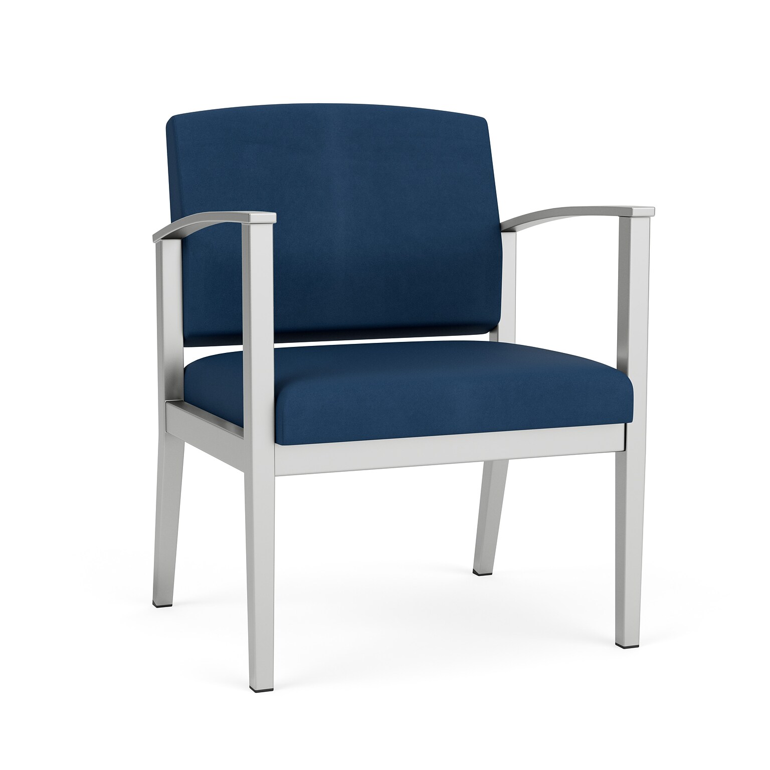 Lesro Amherst Steel Vinyl Guest Chair, Patriot Plus Blue Ridge/Silver (AS1201.SSV-01PPBR)