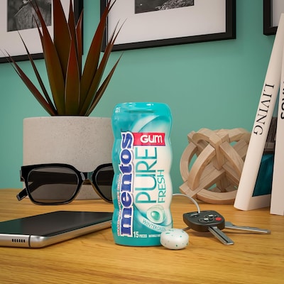 Mentos Pure Fresh Sugar Free Wintergreen Gum, 10 Packs/Box (VAM1463621)