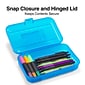 Staples® Translucent Pencil Boxes, Blue, 2 1/4"H x 5 5/8"W x 8 1/4"L
