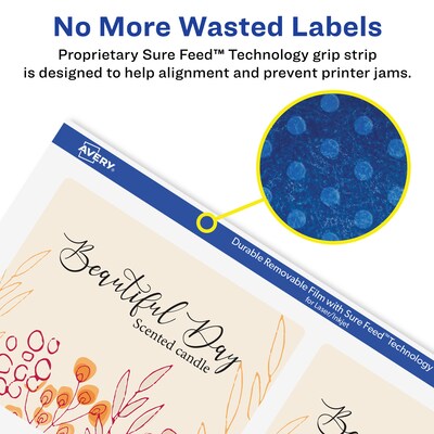 Avery Laser/Inkjet Multipurpose Labels, White, 6 Labels/Sheet, 8 Sheets/Pack (94248-DRF8)