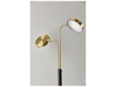 Adesso Rowan LED Desk Lamp, 25.25", Black/Antique Brass (4126-01)