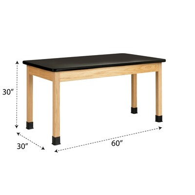 Diversified Woodcrafts School Classroom Rectangular Science Lab Table, 60 x 30, Oak (P7142BK30N)