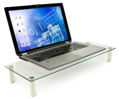 Mount-It! Glass Monitor Riser, 22" Wide, Clear (MI-7263)