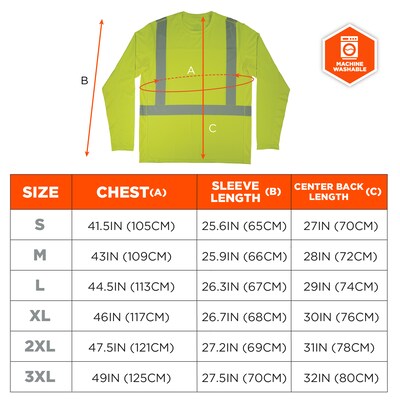 Chill-Its 6688 High Visibility Cooling Sun Shirt with UV Protection, ANSI Type R, Class 2, Lime, L (12138)