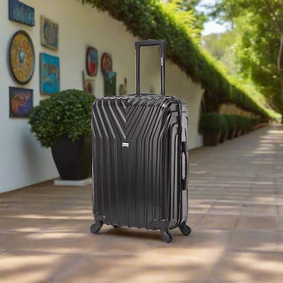InUSA Vasty 26.37 Hardside Suitcase, 4-Wheeled Spinner, TSA Checkpoint Friendly, Black (IUVAS00M-BLK)