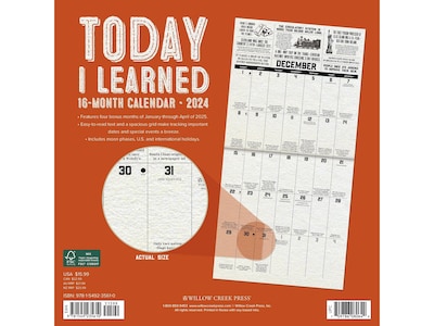 2024 Willow Creek Today I Learned 12" x 12" Monthly Wall Calendar (35610)