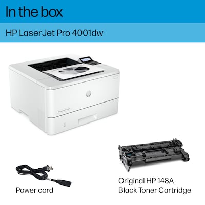HP LaserJet Pro 4001dw Wireless Black & White Laser Printer, Single-Function, Print, Best for Office (2Z601F)