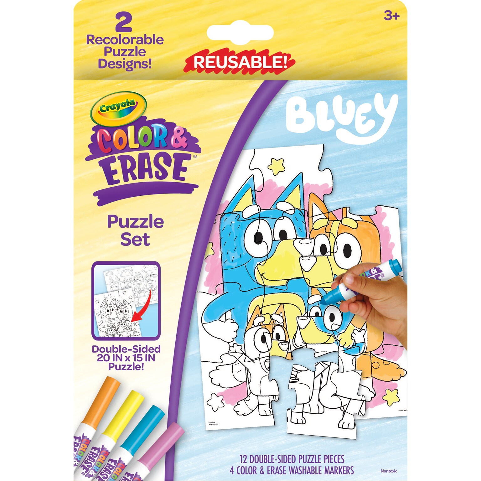 Crayola Bluey Color & Erase Reusable Puzzle Set (81-1552)
