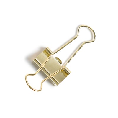 U Brands Small Binder Clips, Gold, 12 Clips/Pack, 6/Box(3595U06-24)