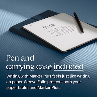 reMarkable Paper Pure 10.3” Paper Tablet with Marker Plus & Ocean Blue Sleeve Folio (RM95A-1000NW)