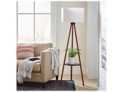 Simplee Adesso 61" Wood Floor Lamp with Cylindrical Shade (AF48519)