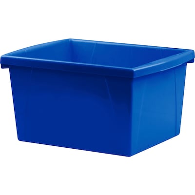 Storex Polypropylene/PP 4 Gallon Classroom Storage Bin, 7.9 x 11.3 x 13.6, Blue, 3/Bundle (STX61451U06C-3)
