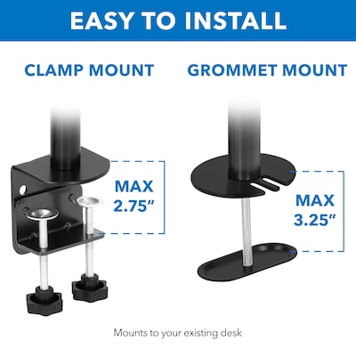 Mount-It! Adjustable Triple Monitor Mount, Up to 32", Black (MI-753XL)