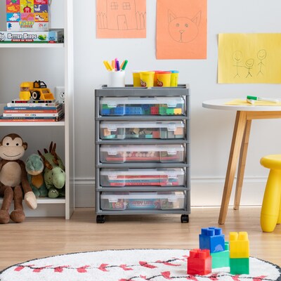 Iris 5-Drawer Storage Cart, Gray (585124)