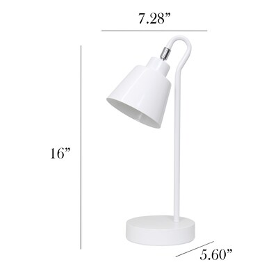 Simple Designs Sleek Essentials LED Desk Lamp, 16", White (LD1079-WHT)