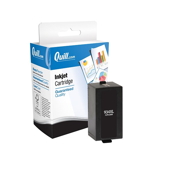 Quill Brand® Remanufactured Black High Yield Inkjet Cartridge  Replacement for HP 934XL (C2P23AN) (Lifetime Warranty)