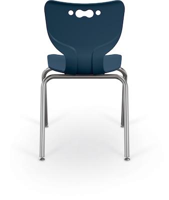 MooreCo 18" Hierarchy Student Chair with 4 Legs, Navy/Chrome Base (703673611107)