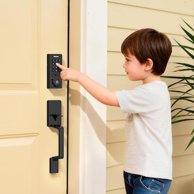 Philips Smart Wi-Fi Door Lock with Push Button Lighted Keypad and Handle Set