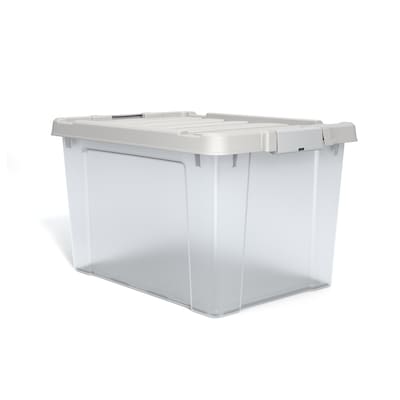 Staples 20 Qt. Latch Lid Storage Bin, Clear (270018/250296)