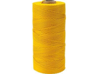Mutual Industries Nylon Braided Mason Twine, 0.06 x 1000 ft., Glo Yellow, 4/Pack (14662-138-1000)