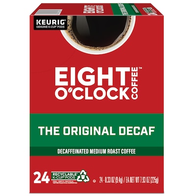 Eight O'Clock The Original Decaf Coffee, Keurig K-Cup Pod, Medium Roast, 96/Carton (6425CT)
