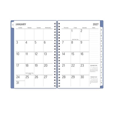 2027 Blue Sky Solid Periwinkle 5" x 8" Calendar Year Weekly & Monthly Planner, Plastic Cover (161818)