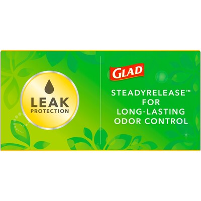 Glad OdorShield 13 Gallon Kitchen Trash Bag, 24" x 27.36", Low Density, 0.78 mil, Gain Original, White, 80 Bags/Box (78900)