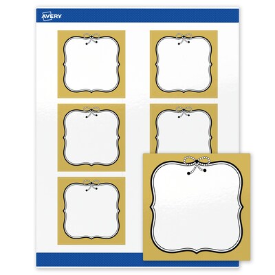 Avery Square Laser/Inkjet Multipurpose Labels, 3 x 3, White, 60/Pack (19479370964)