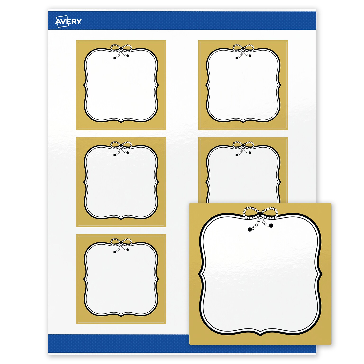 Avery Square Laser/Inkjet Multipurpose Labels, 3 x 3, White, 60/Pack (19479370964)