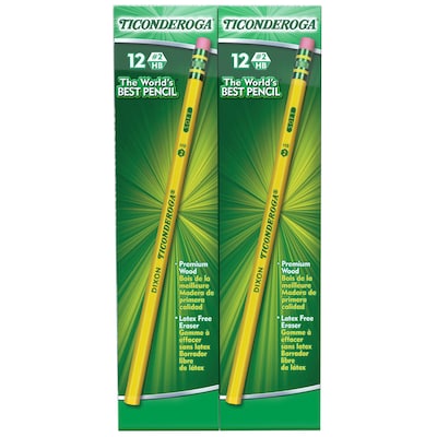 Ticonderoga The Worlds Best Pencil Wooden Pencil, 2.2mm, #2 Soft Lead, 96/Pack (13872/13882)
