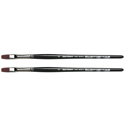 da Vinci TOP-ACRYL Oil and Acrylic Synthetic Bright Red-Brown Flat Brush, 2 Brushes/Pack (DVXVA7185K6-2)
