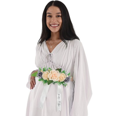 Party City Floral Mom-to-Be Belly Sash, Cream (AM3800001-NS)