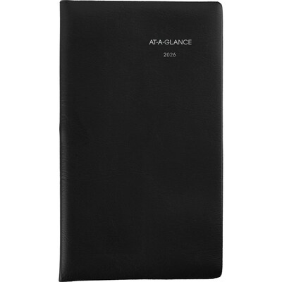 2026 AT-A-GLANCE DayMinder 3.5" x 6" Weekly Planner, Poly Cover, Black (SK48-00-26)
