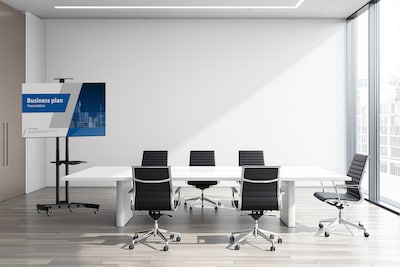 Kanto MTM70PL Height Adjustable Rolling TV Stand for 40" - 70" TVs and Interactive Displays, Black