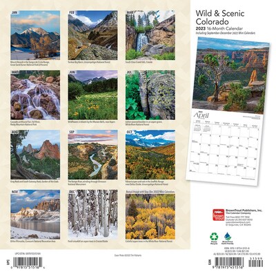 2023 BrownTrout Colorado Wild & Scenic 12 x 24 Monthly Wall Calendar, (9781975451516)