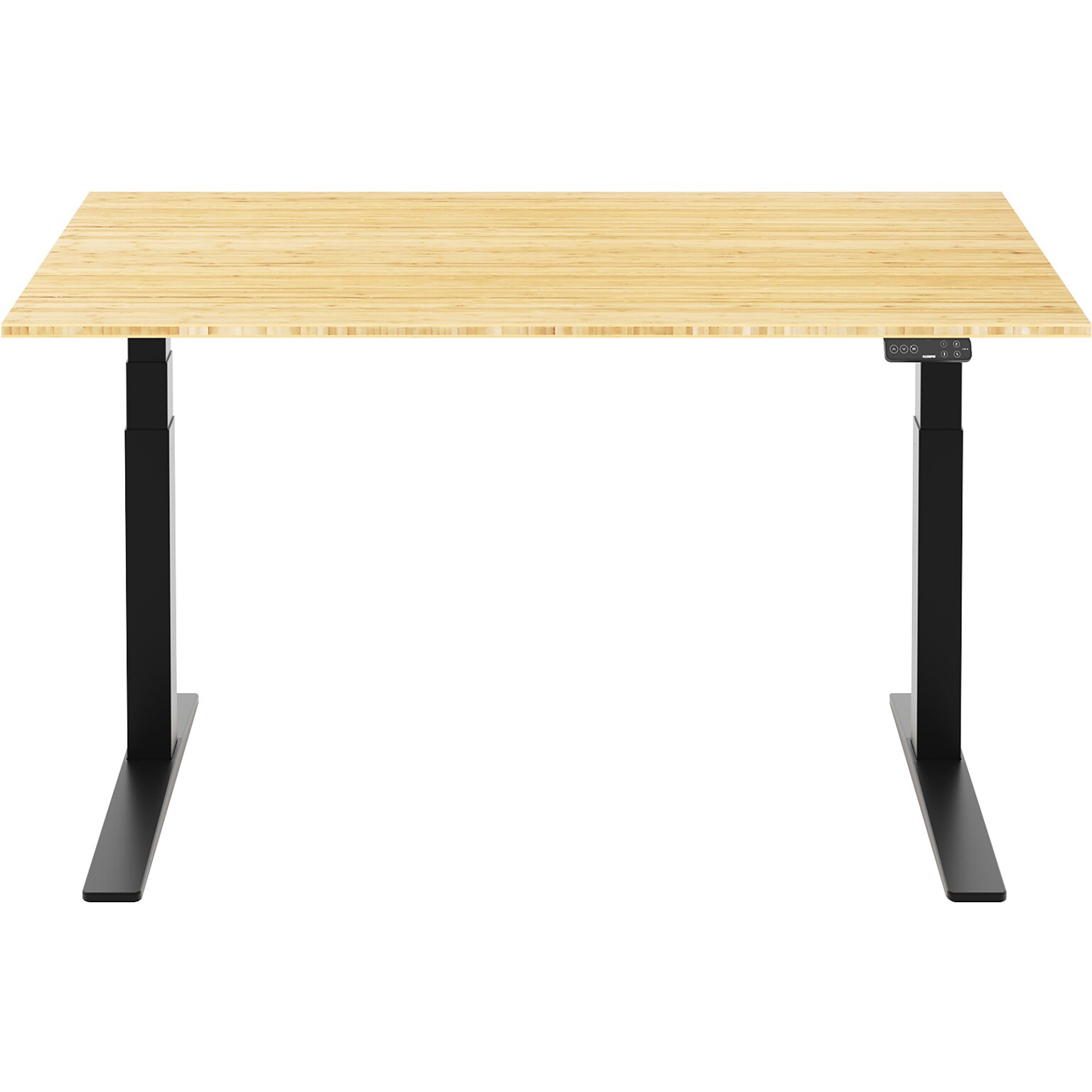 FlexiSpot E7 Pro 60W Electric Adjustable Bamboo Standing Desk, Bamboo/Black (E7BPRO6030-LBZB)