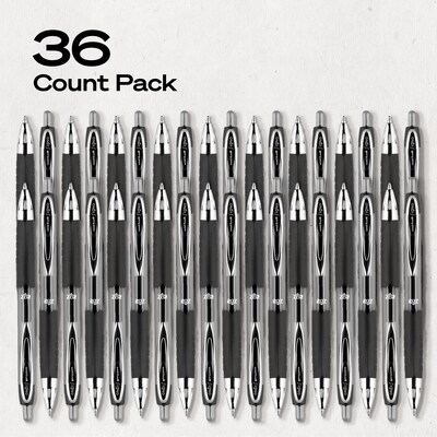 uniball 207 Retractable Gel Pens, Medium Point, 0.7mm, Black Ink, 36/Box (1921063)