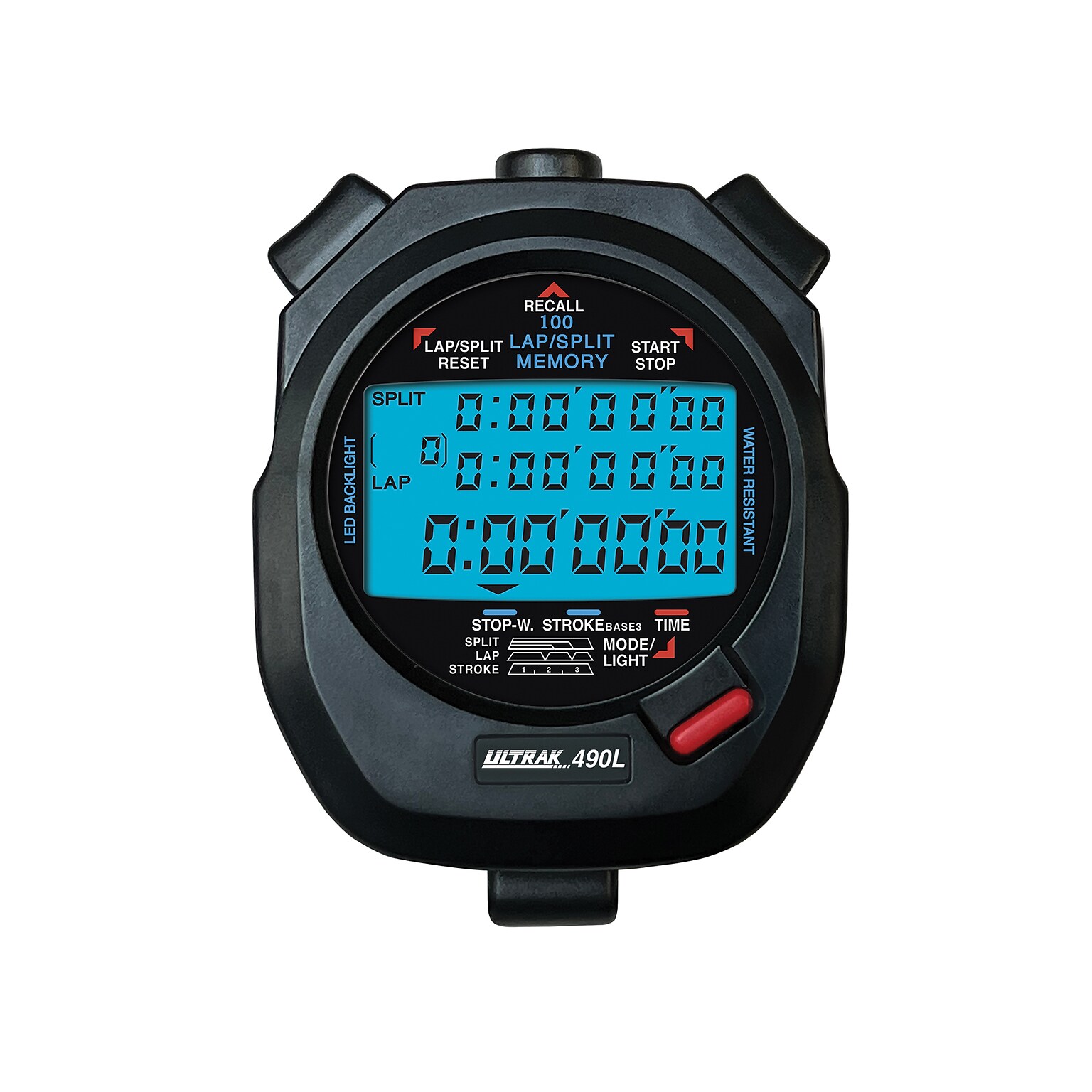 ULTRAK 490L LED Backlight 100 Dual Split Memory Stopwatch (CEI490L)