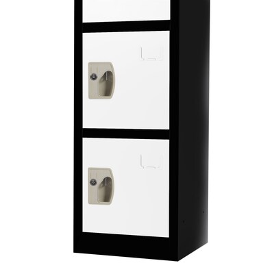 AdirOffice 72" 6-Tier Black and White Storage Locker, 4/Pack (ADI629-206-B-W-PKG-4)