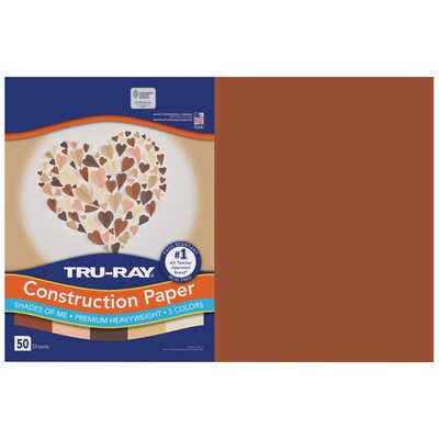 Tru-Ray Shades of Me 12 x 18 Construction Paper, Assorted Colors, 50 Sheets/Pack, 2 Packs/Bundle (