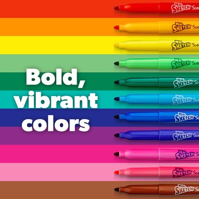 Mr. Sketch Scented Stix Markers, Fine Tip, Assorted Colors, 10/Pack (1905343)