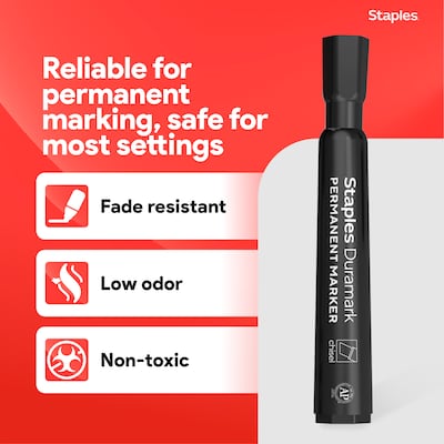 Staples Duramark Tank Marker, Chisel Tip, Black, 36/Pack (ST62928)