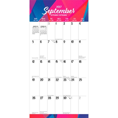 2027 BrownTrout Big & Bright Large Print 12" x 12" Monthly Wall Calendar (9798330712748)