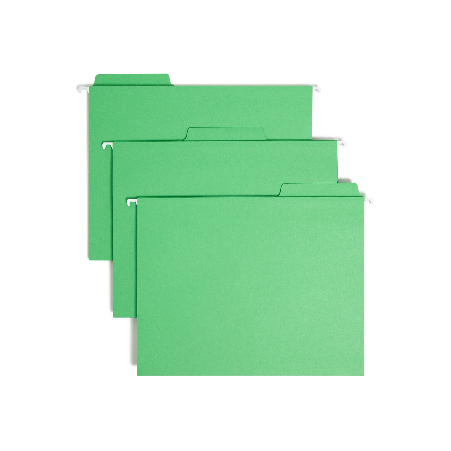 Smead FasTab Hanging File Folders, 1/3-Cut Tab, Letter Size, Green, 20/Box (64098)